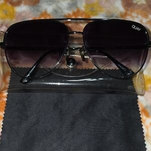 Quay Australia Black Aviator Sunglasses